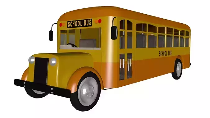 SCHOOL BUS 3D MODEL WITH INTERIOR 