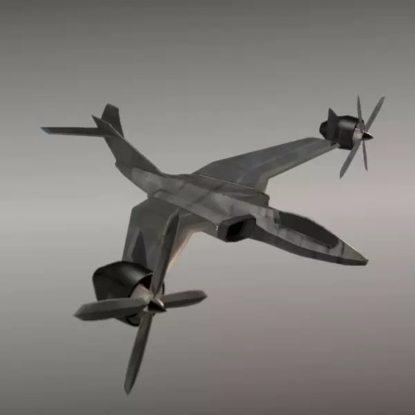 Avio copter aircraft concept Low-poly 3D model_0