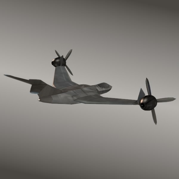 Avio copter aircraft concept Low-poly 3D model_1
