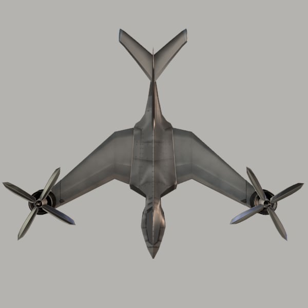 Avio copter aircraft concept Low-poly 3D model_3