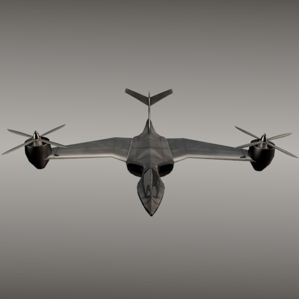 Avio copter aircraft concept Low-poly 3D model_8