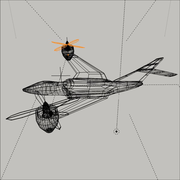 Avio copter aircraft concept Low-poly 3D model_5