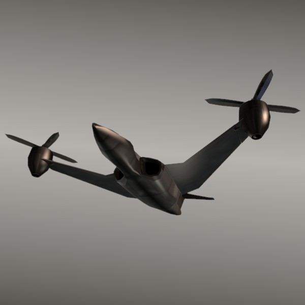 Avio copter aircraft concept Low-poly 3D model_2