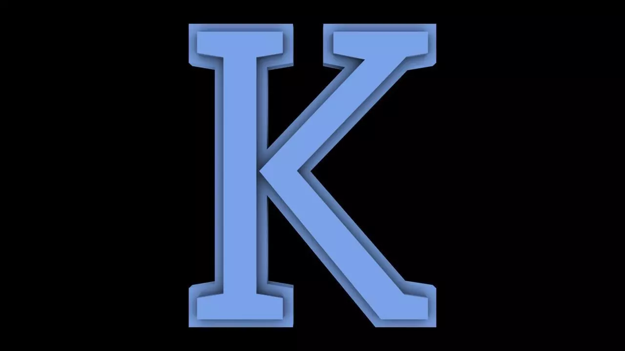 FONT-021 K - Capital Free low-poly 3D model