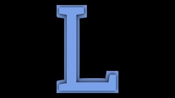 FONT-023 L - Capital Free low-poly 3D model