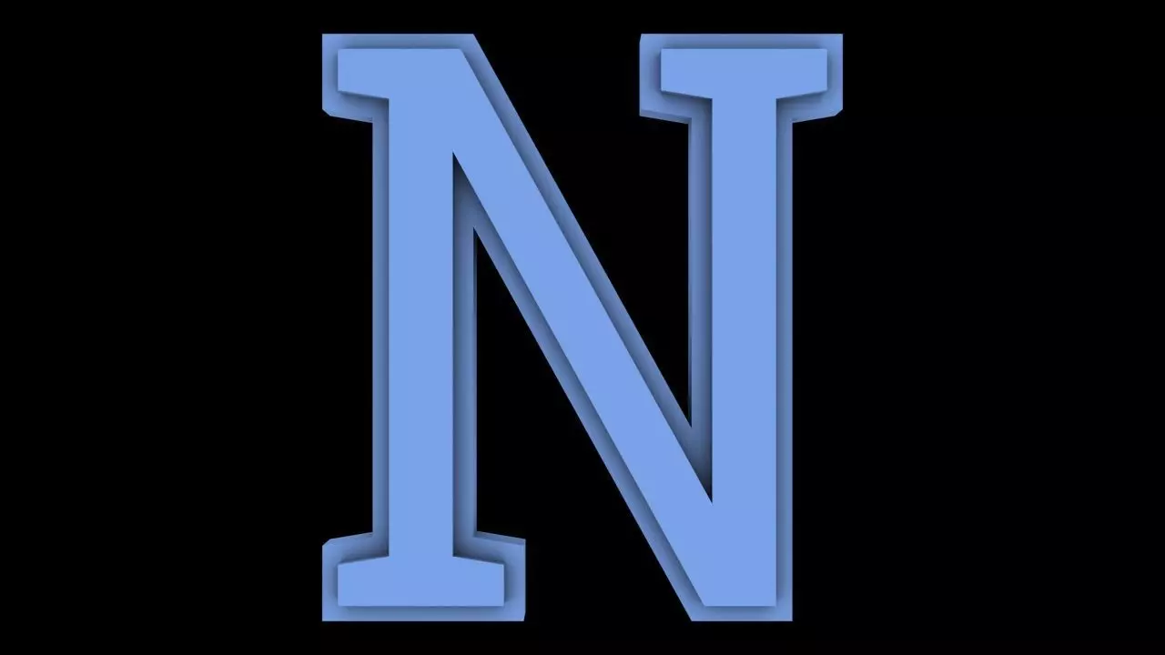 FONT-027 N Capital Free low-poly 3D model