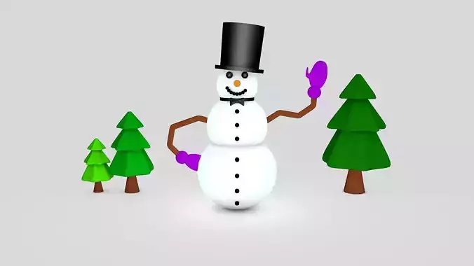 Snowman in top hat