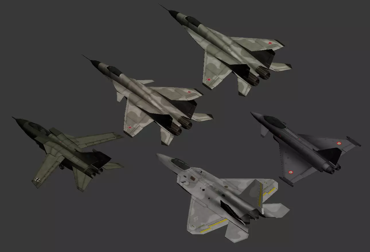 Lowpoly Military Aircrafts Low-poly 3D model