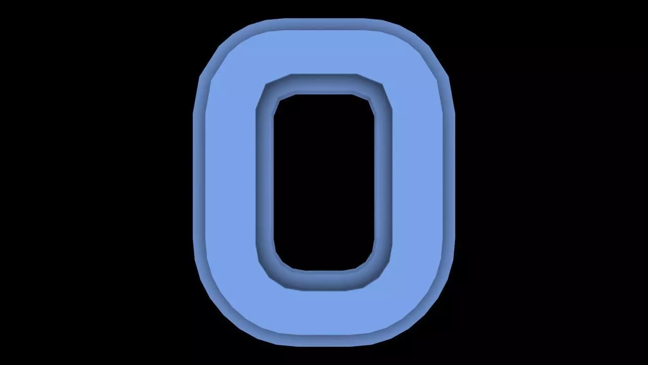 FONT-030 O Small Free low-poly 3D model
