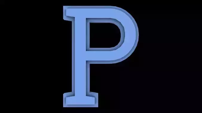 FONT-031 P Capital Free low-poly 3D model
