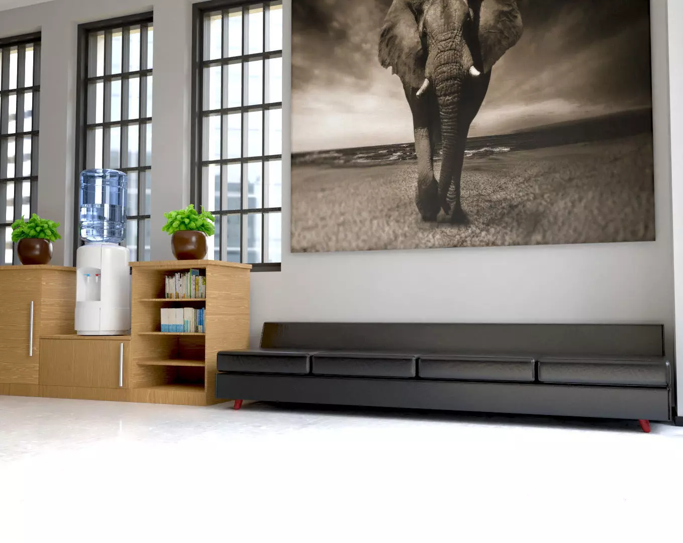 Reception Area Sofa Free 3D model_0