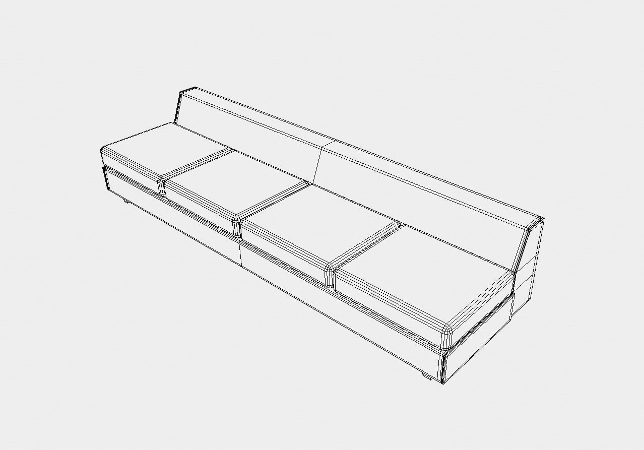 Reception Area Sofa Free 3D model_4