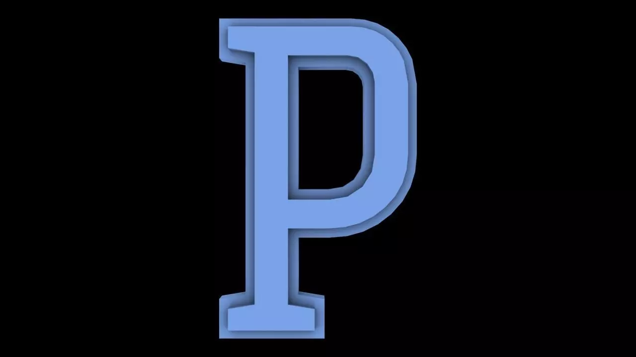 Font-032 P Small Free low-poly 3D model