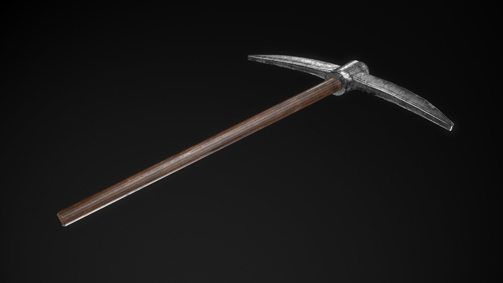 Pickaxe Game Ready PBR Model metal hammer Low-poly 3D model_7
