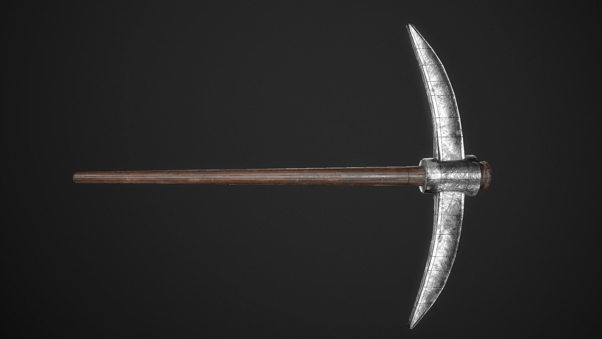 Pickaxe Game Ready PBR Model metal hammer Low-poly 3D model_13