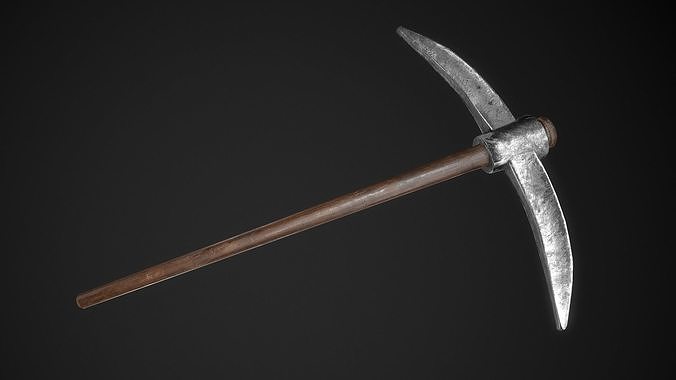 Pickaxe Game Ready PBR Model metal hammer Low-poly 3D model