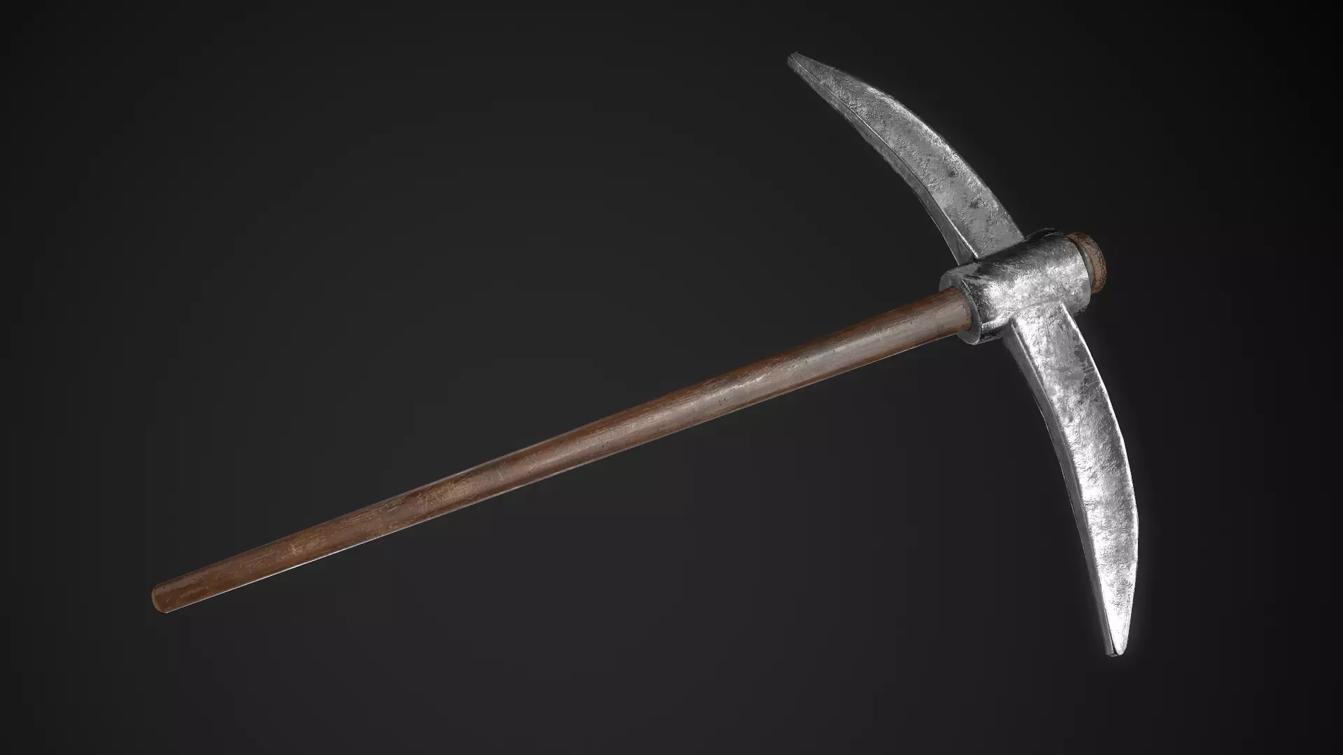 Pickaxe Game Ready PBR Model metal hammer Low-poly 3D model_0