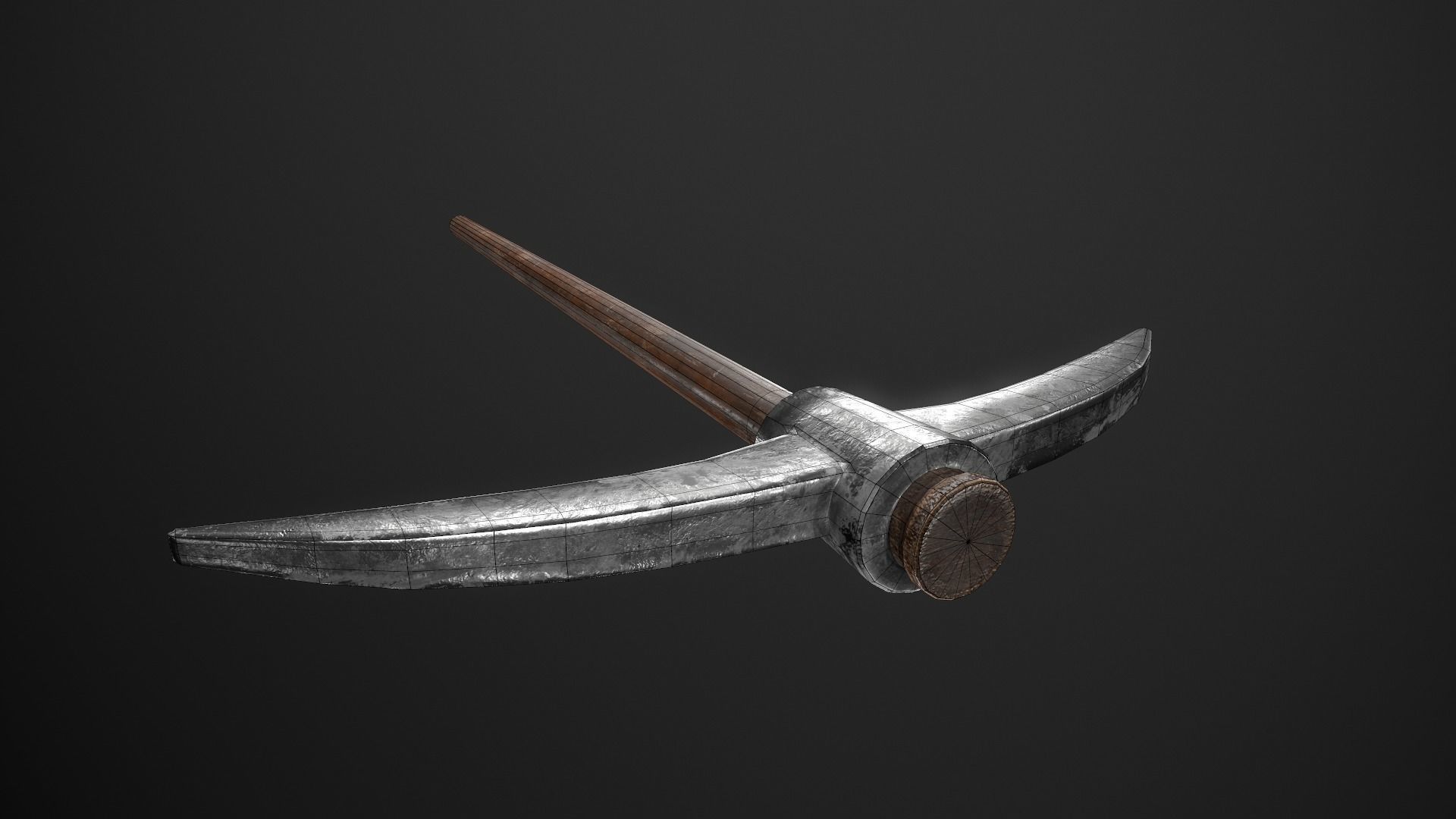 Pickaxe Game Ready PBR Model metal hammer Low-poly 3D model_10