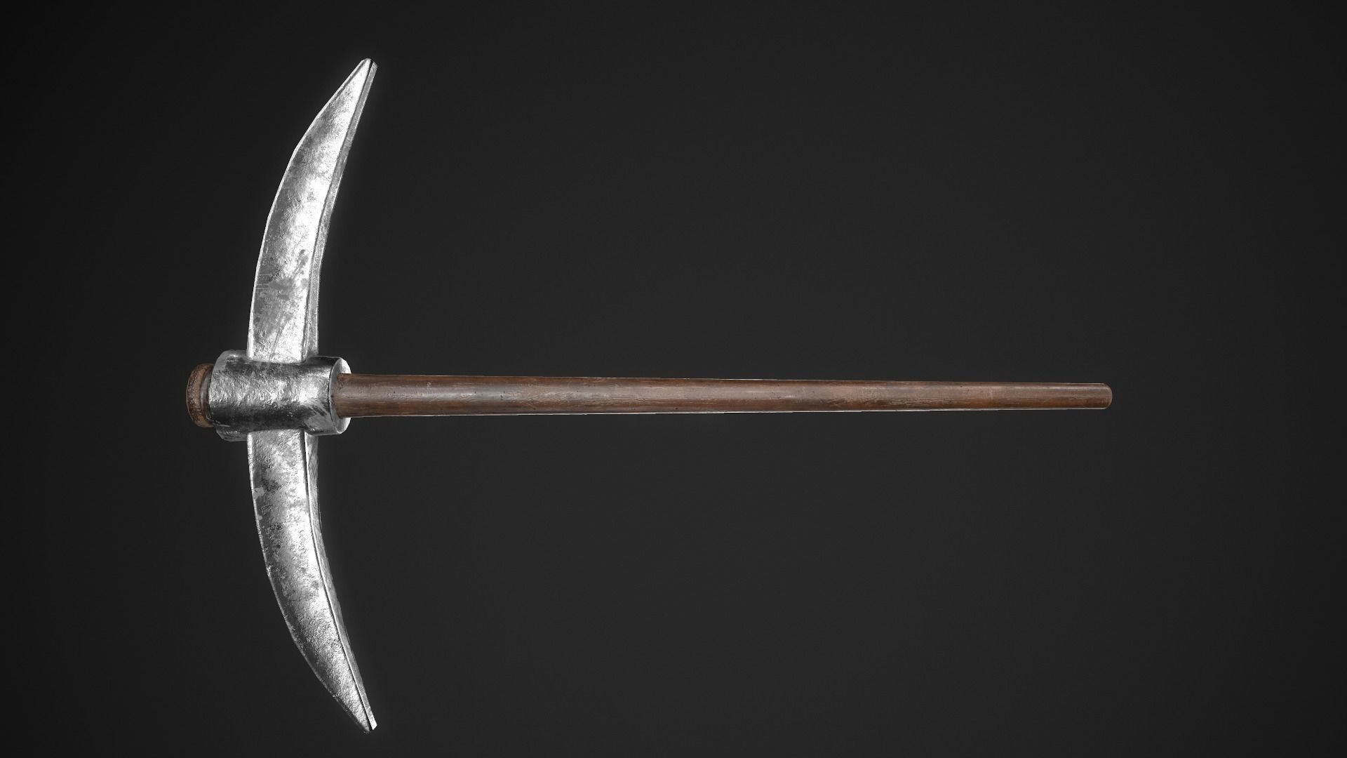 Pickaxe Game Ready PBR Model metal hammer Low-poly 3D model_5