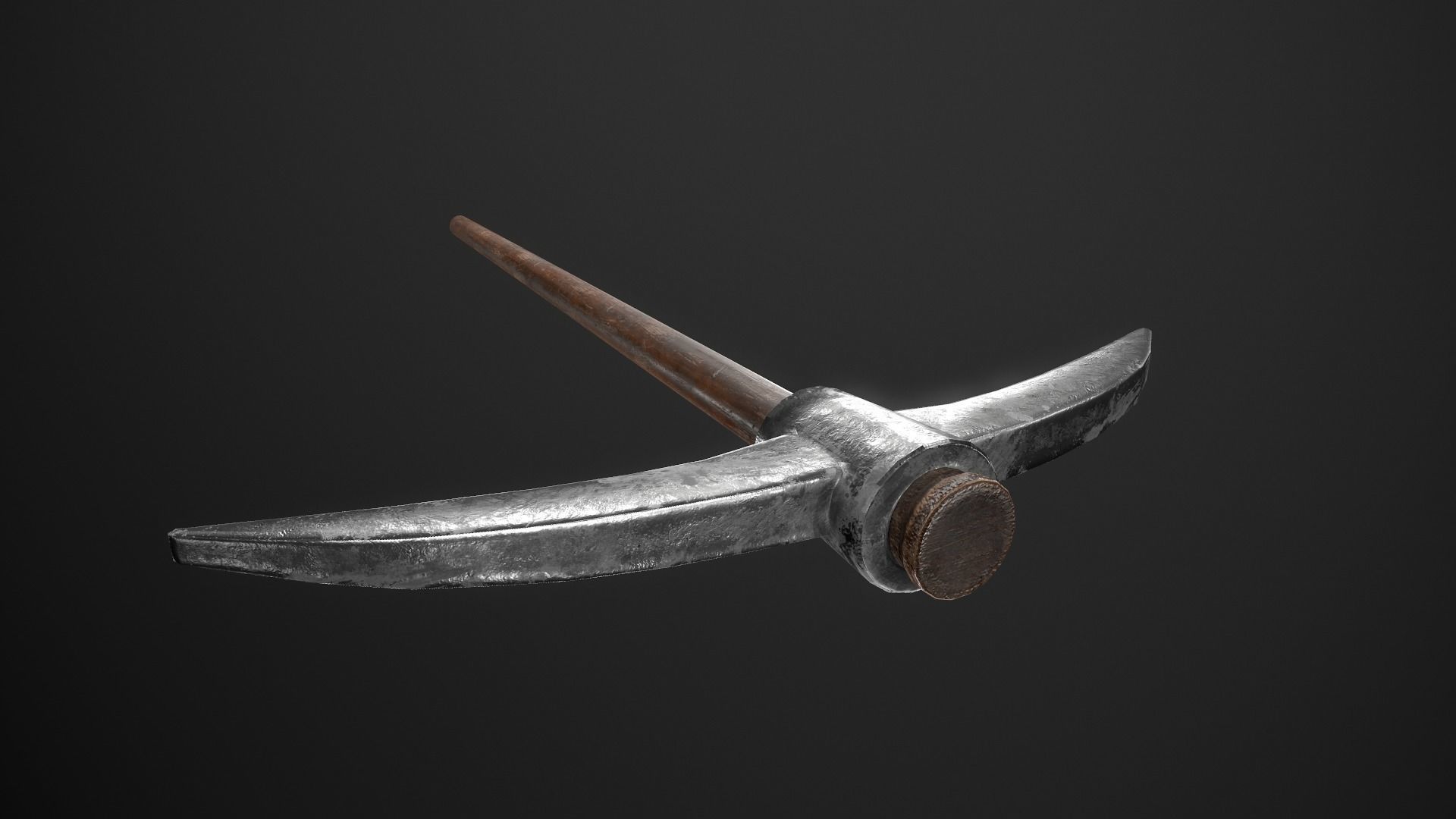 Pickaxe Game Ready PBR Model metal hammer Low-poly 3D model_11
