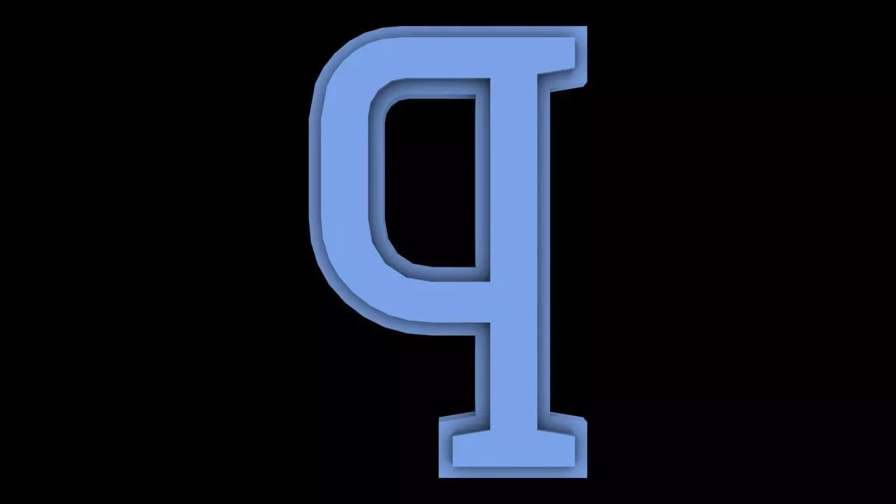 FONT-034 Q Small Free low-poly 3D model_0