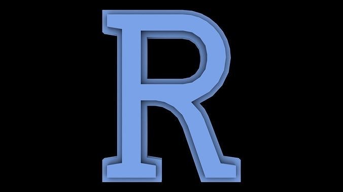 FONT-035 R Capital Free low-poly 3D model
