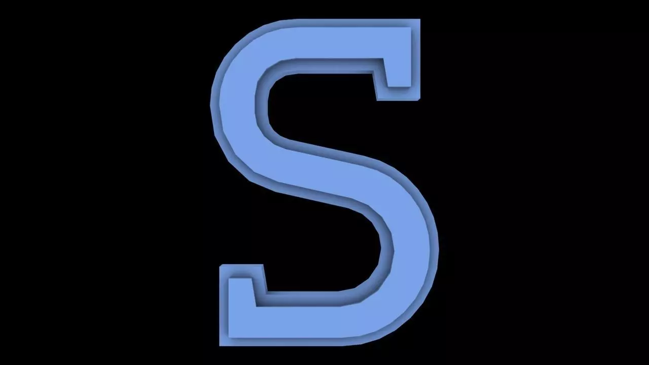 FONT-037 S Capital Free low-poly 3D model