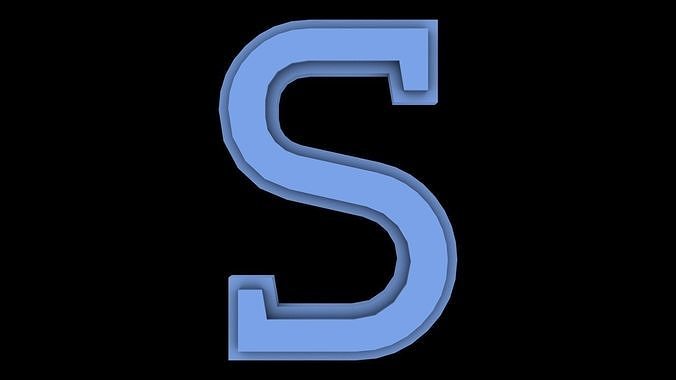 FONT-037 S Capital Free low-poly 3D model