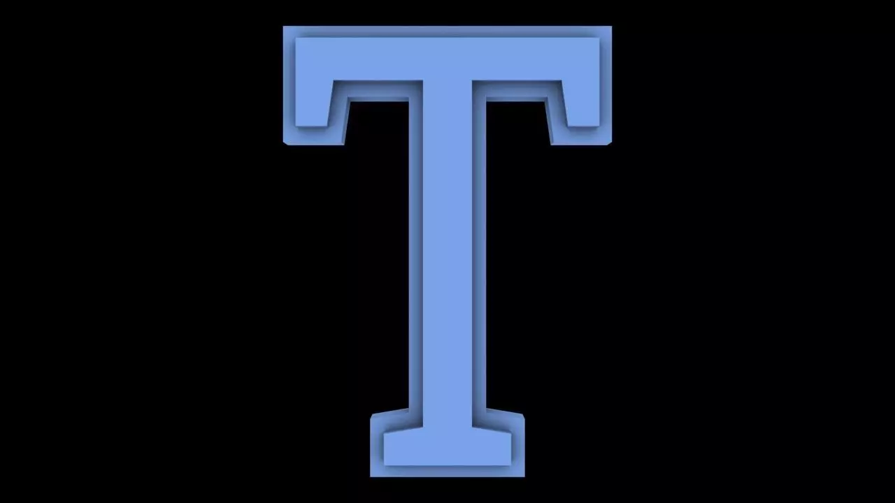 FONT-039 T Capital Free low-poly 3D model