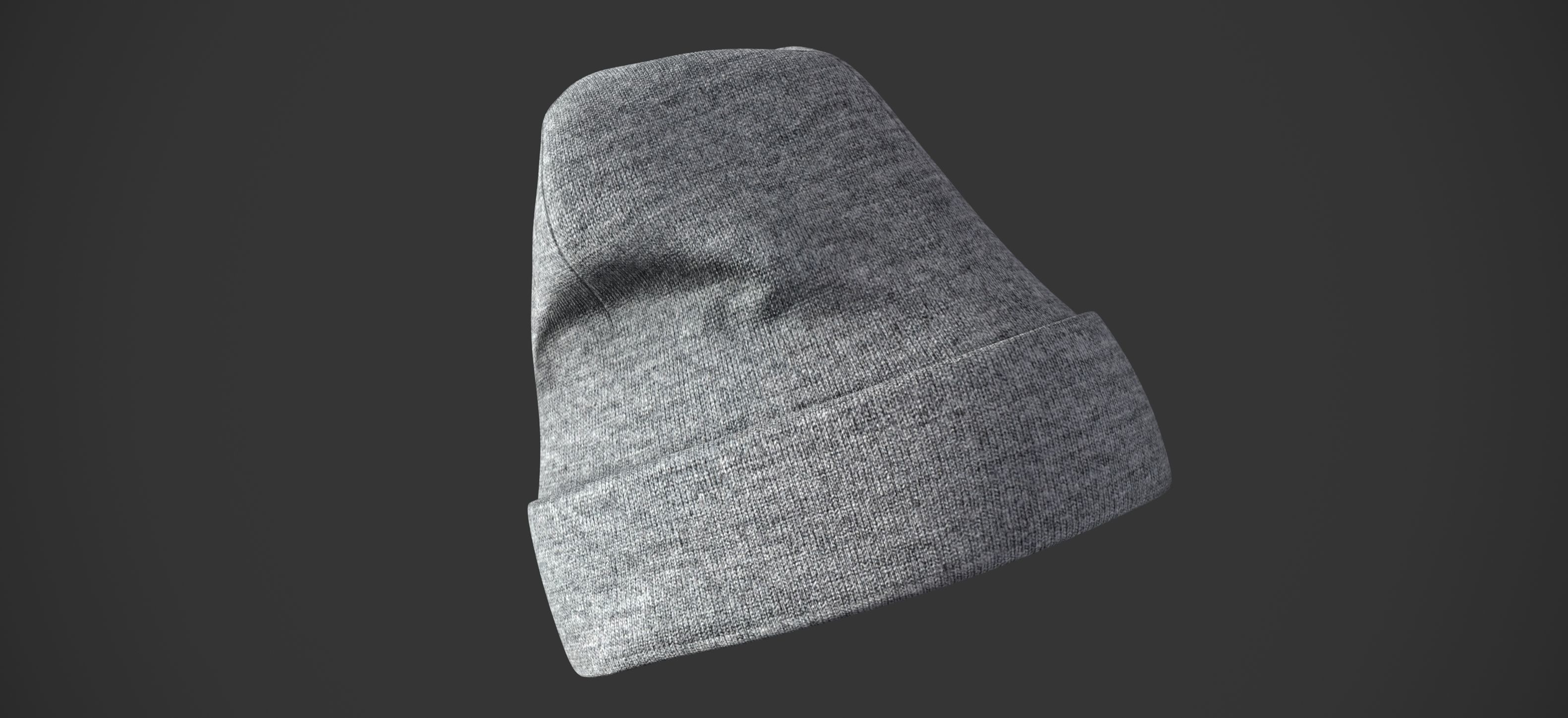 Winter hat Low-poly 3D model_14