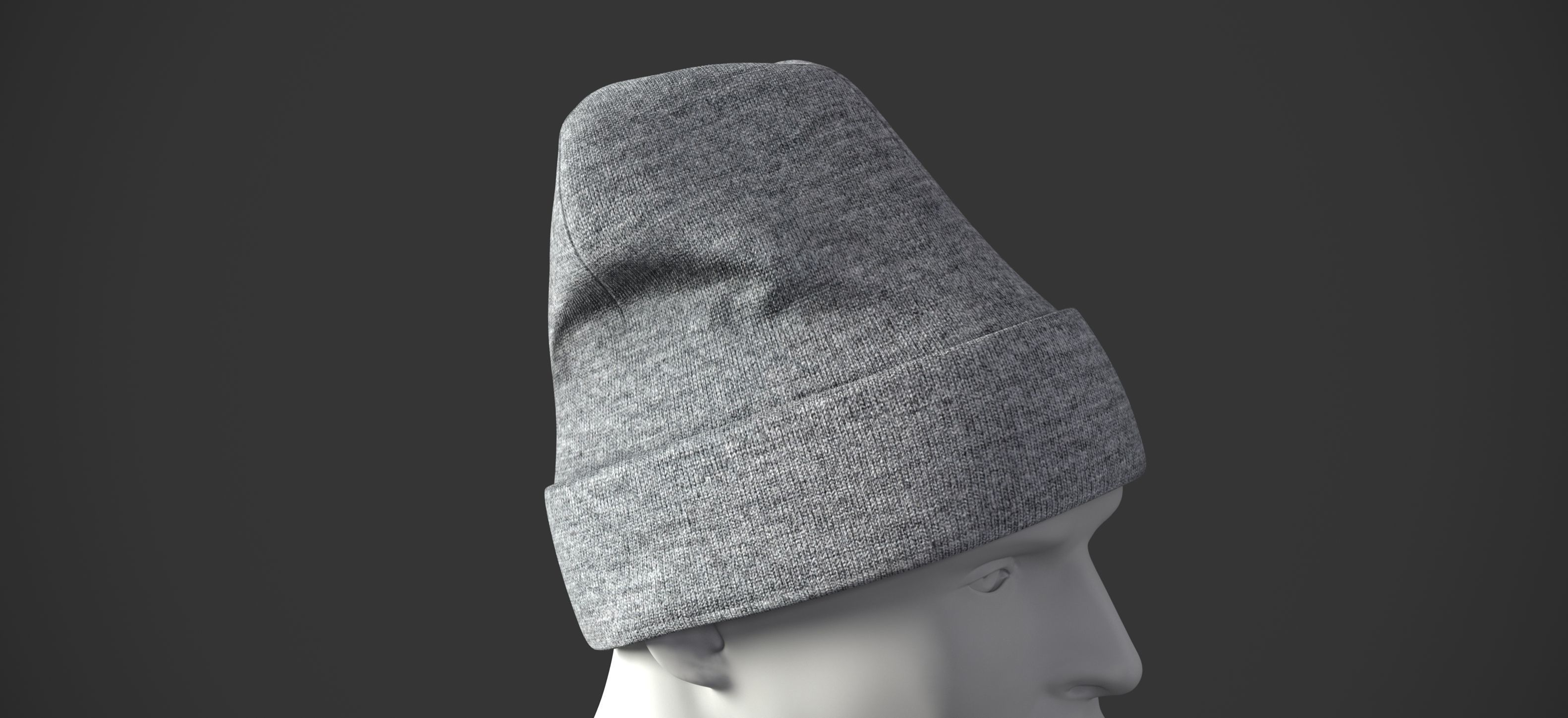 Winter hat Low-poly 3D model_15