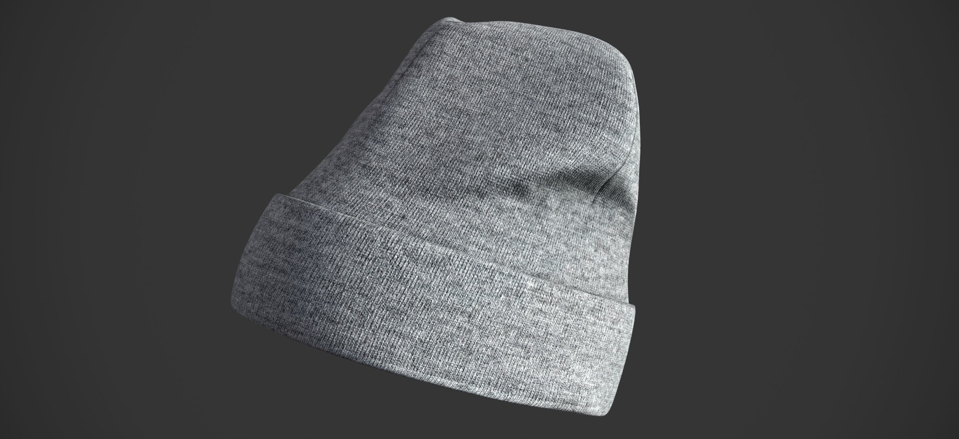 Winter hat Low-poly 3D model_9