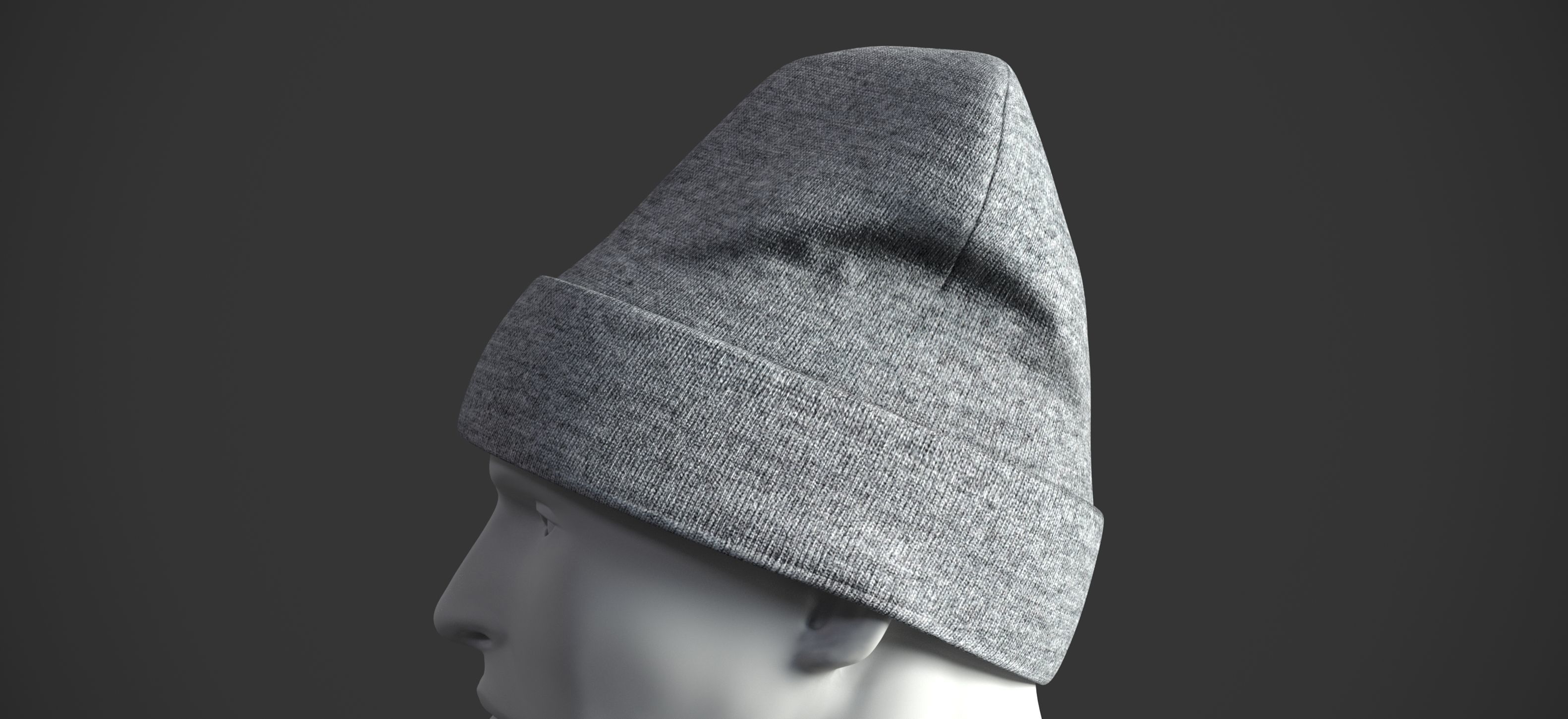 Winter hat Low-poly 3D model_16