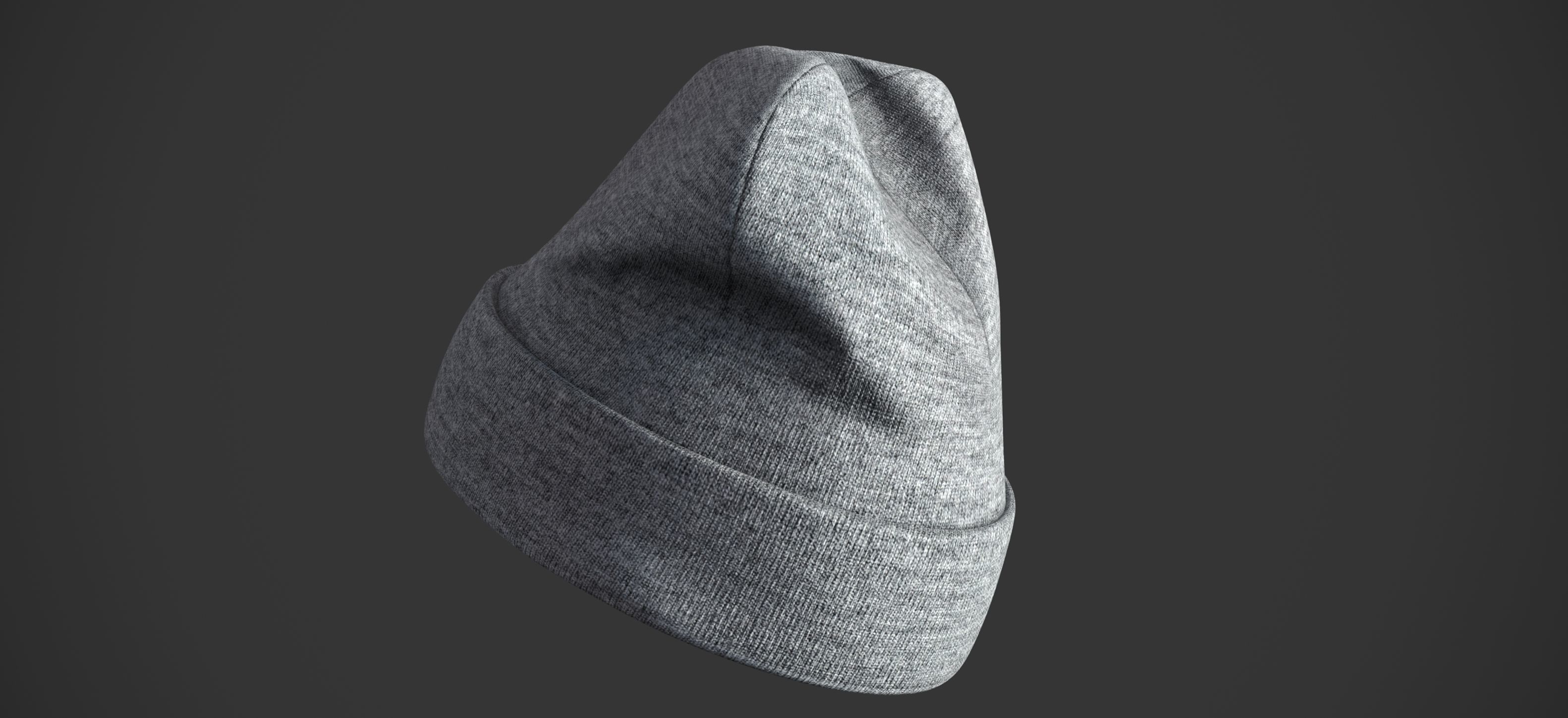 Winter hat Low-poly 3D model_2