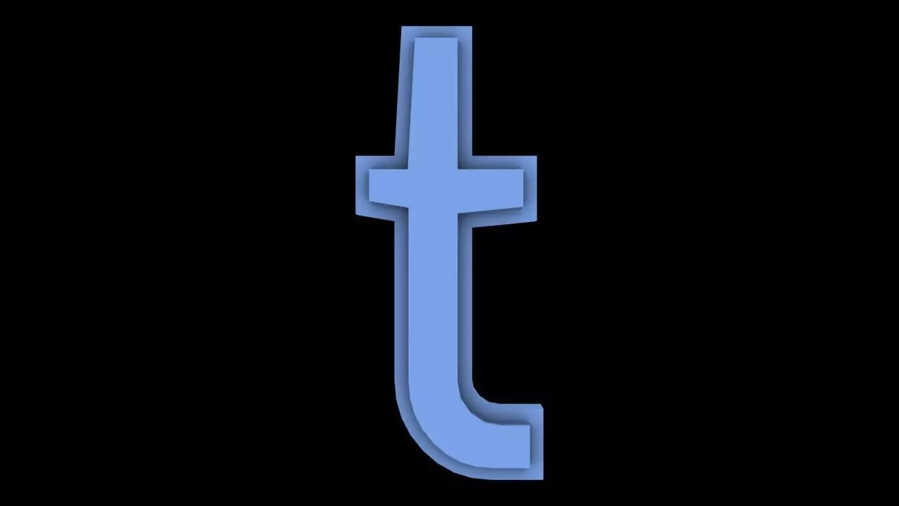FONT-040 T Small Free low-poly 3D model