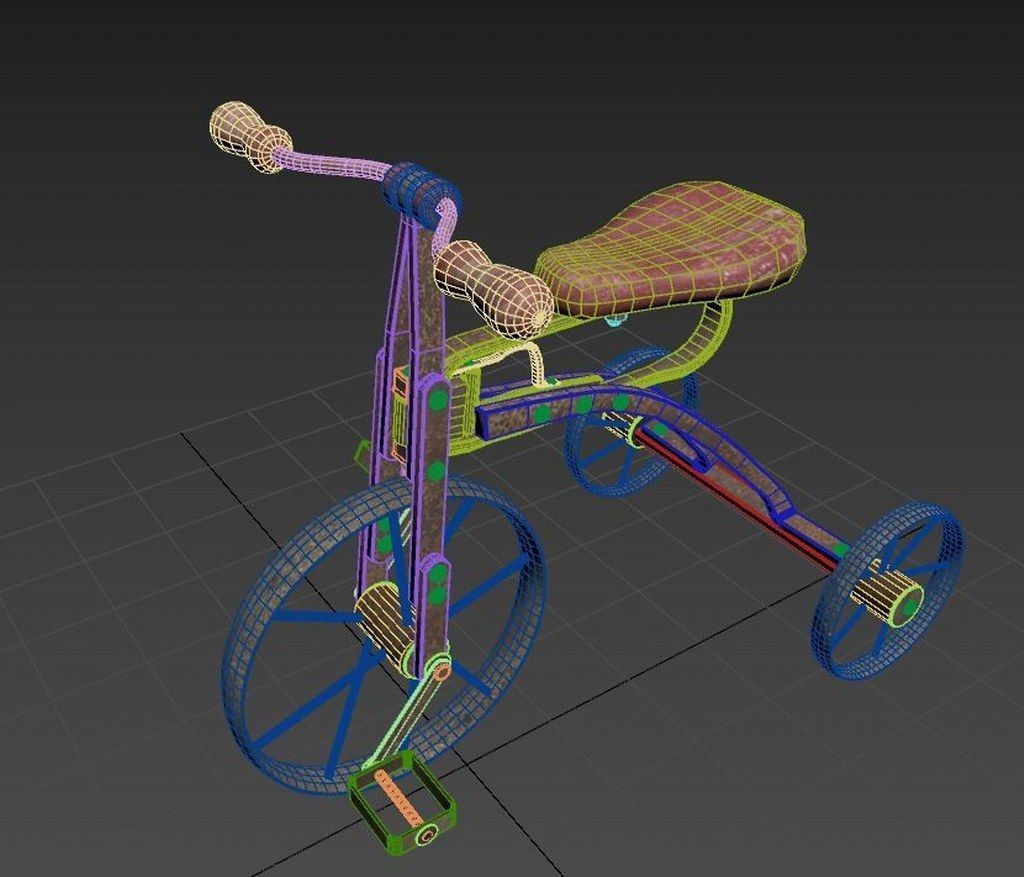 Old Rusty Children Bicycle 3D model_25
