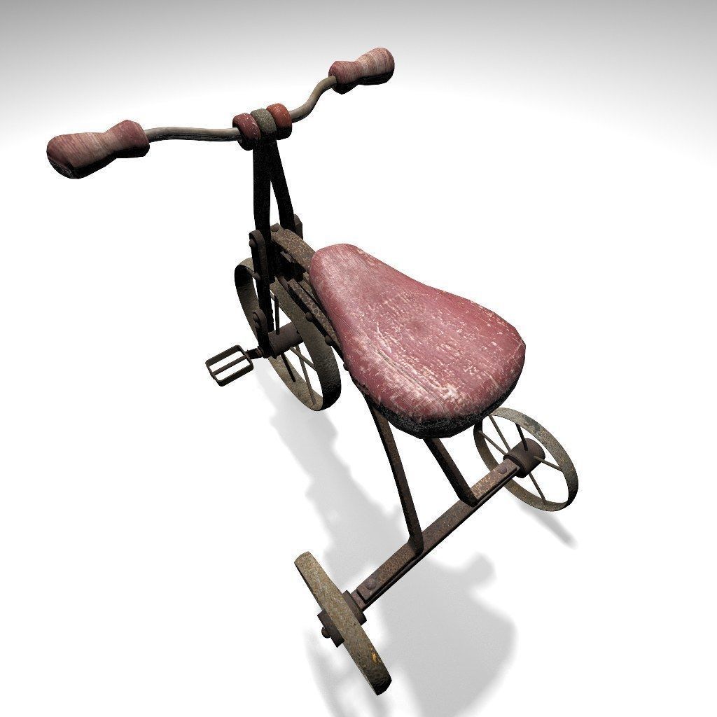 Old Rusty Children Bicycle 3D model_7