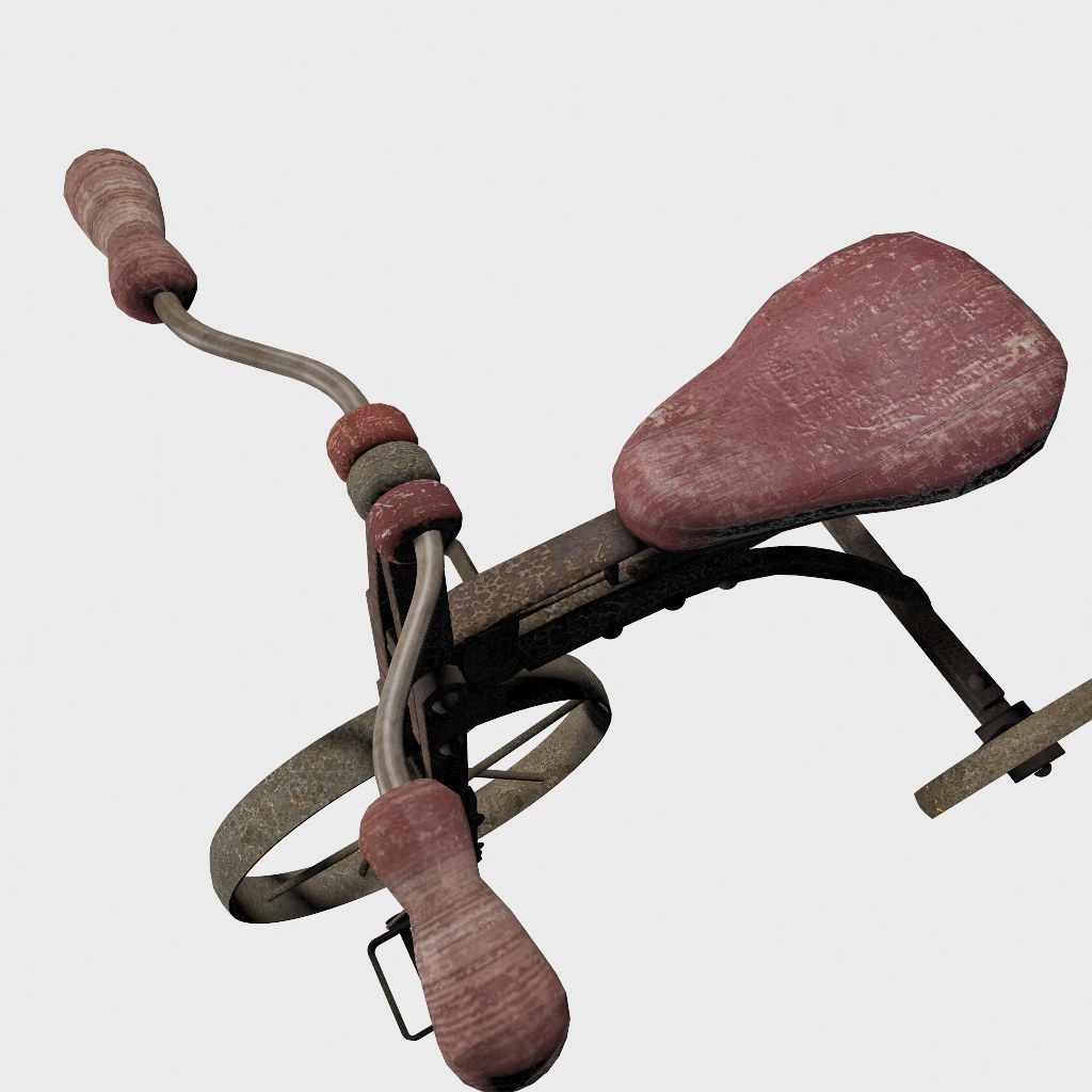 Old Rusty Children Bicycle 3D model_12