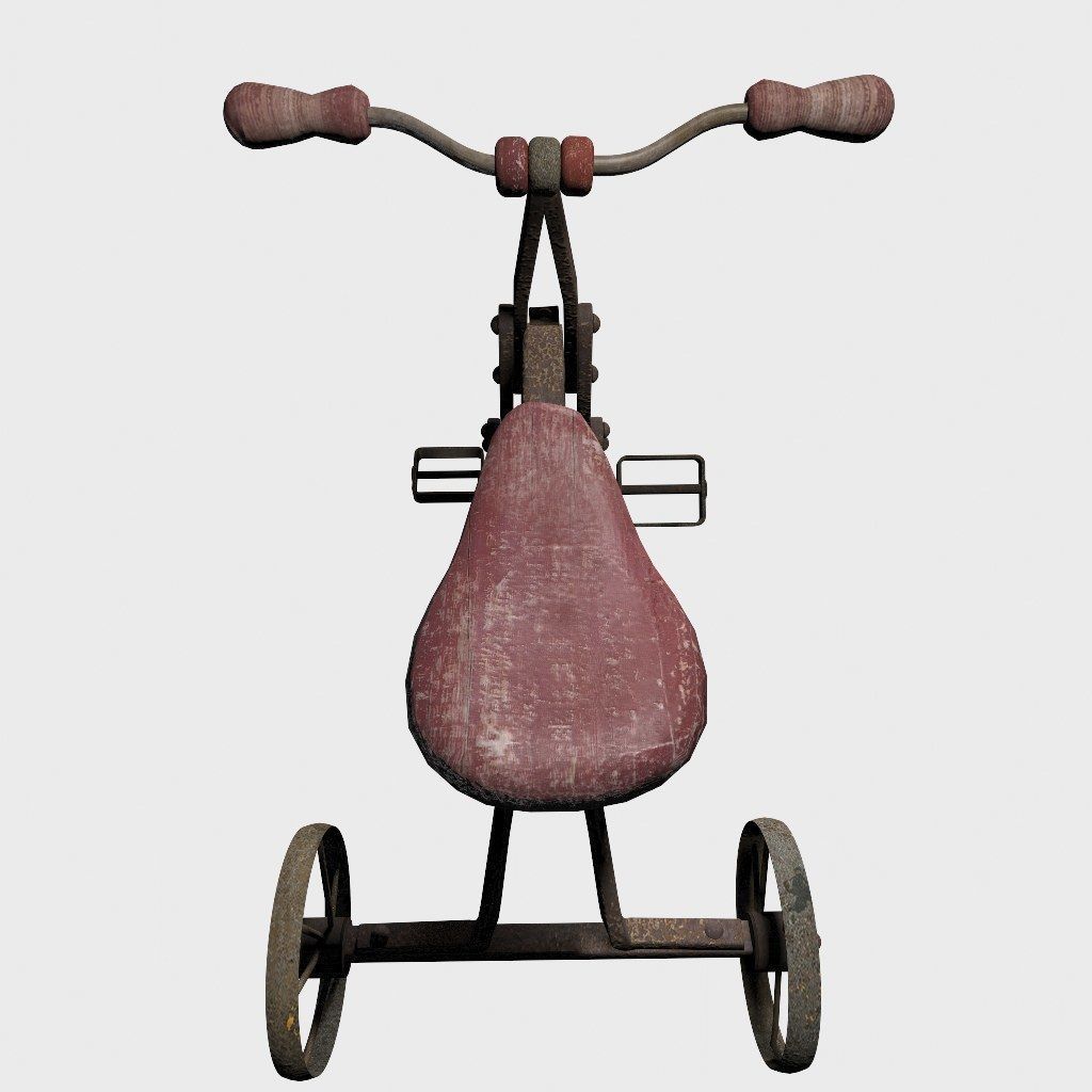 Old Rusty Children Bicycle 3D model_14