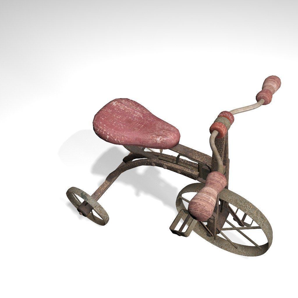 Old Rusty Children Bicycle 3D model_15