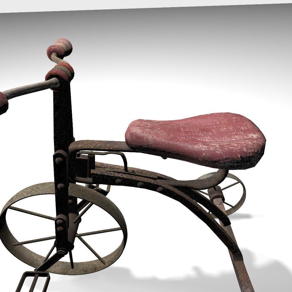 Old Rusty Children Bicycle 3D model_6