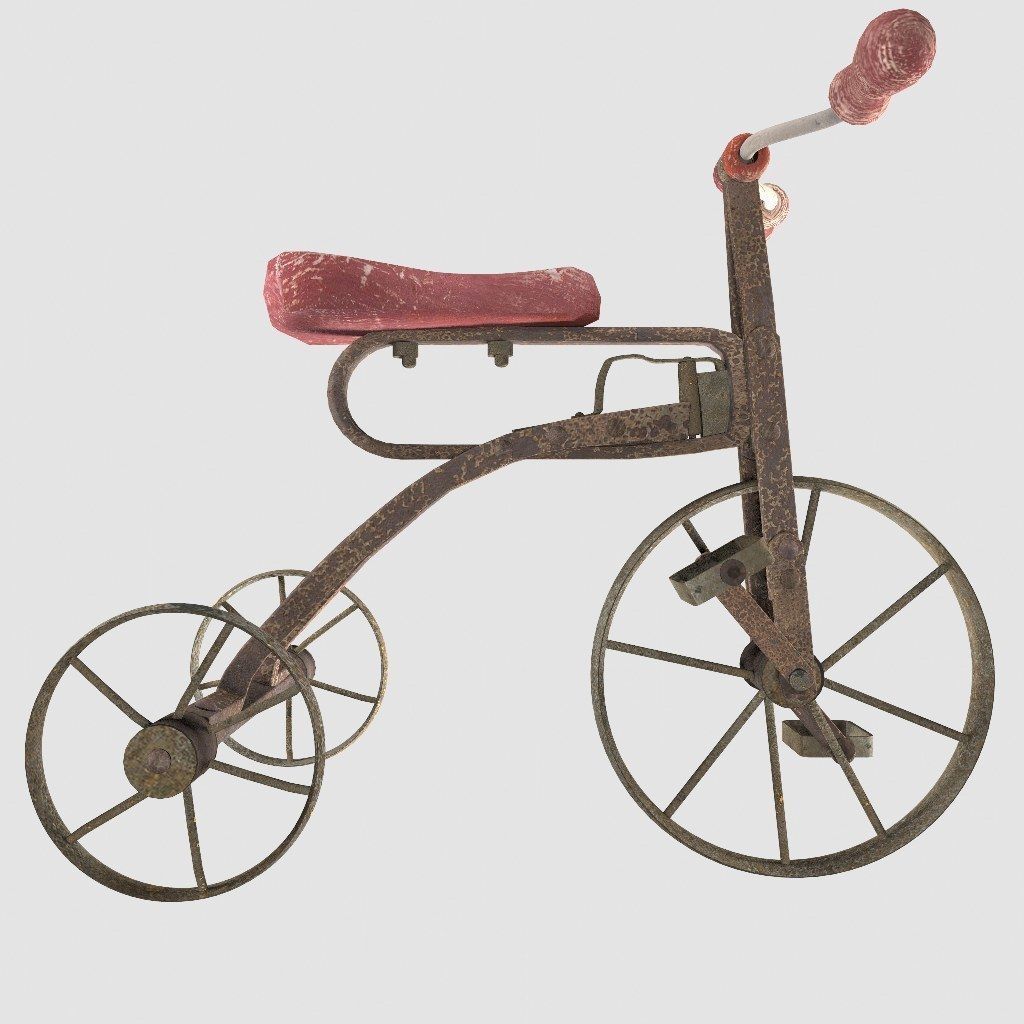 Old Rusty Children Bicycle 3D model_18