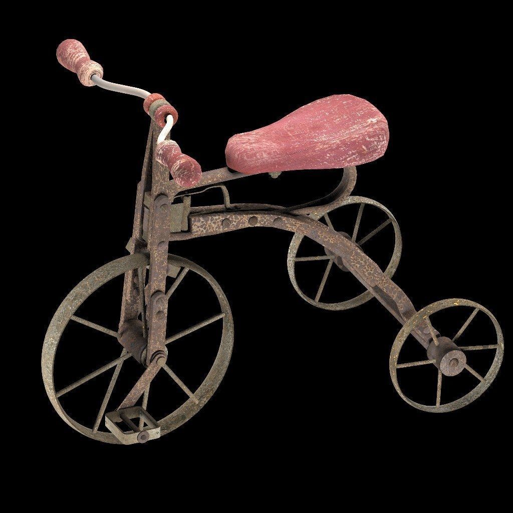 Old Rusty Children Bicycle 3D model_21