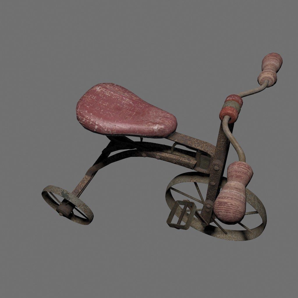 Old Rusty Children Bicycle 3D model_10