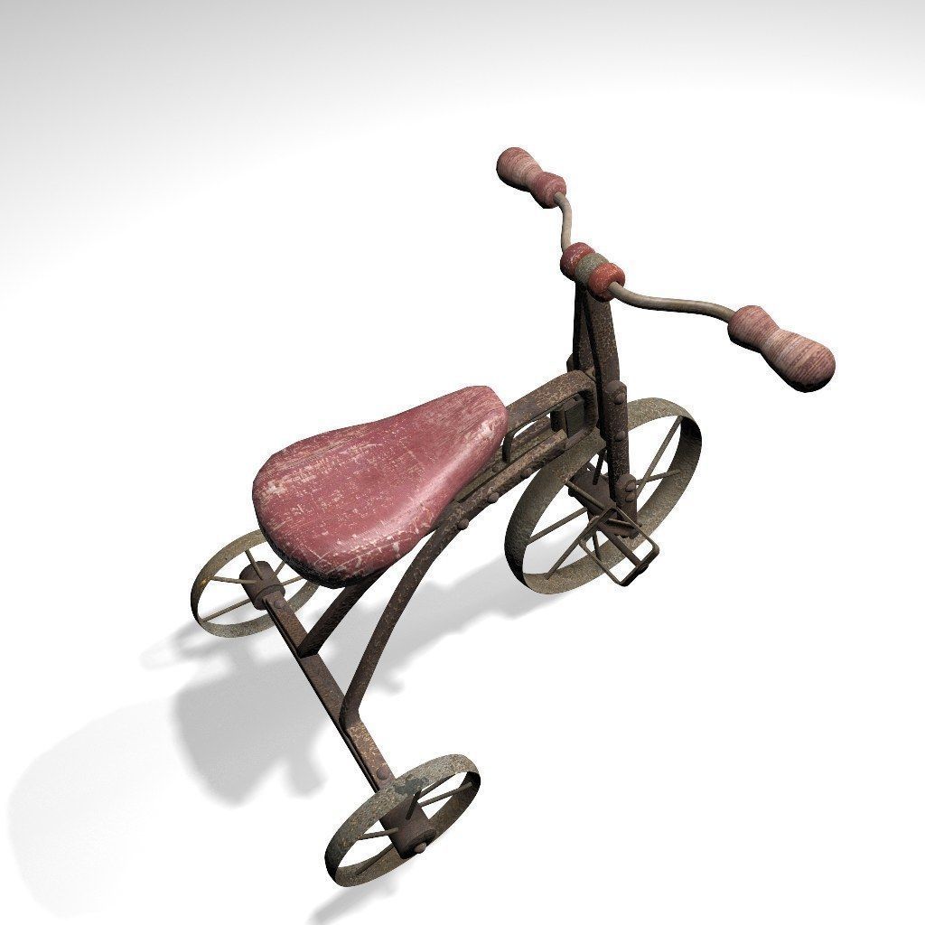 Old Rusty Children Bicycle 3D model_16