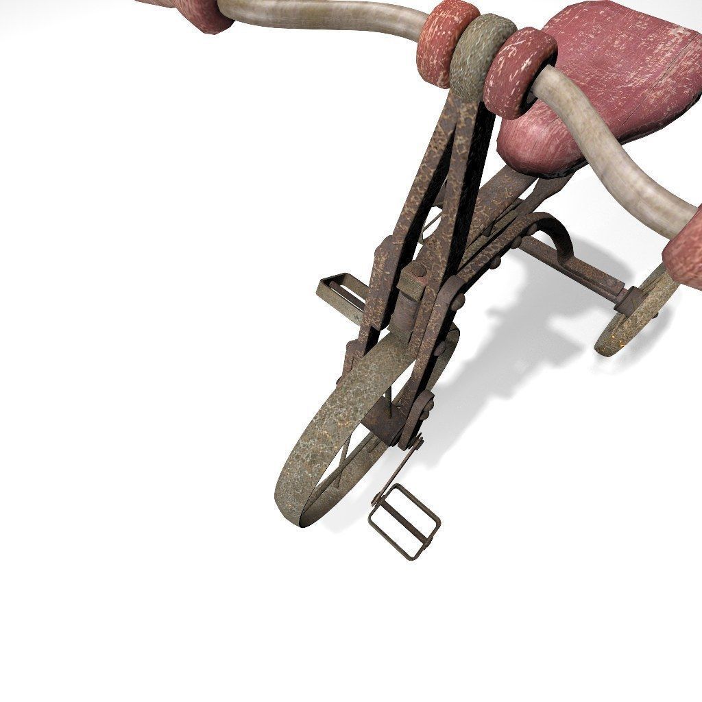 Old Rusty Children Bicycle 3D model_8
