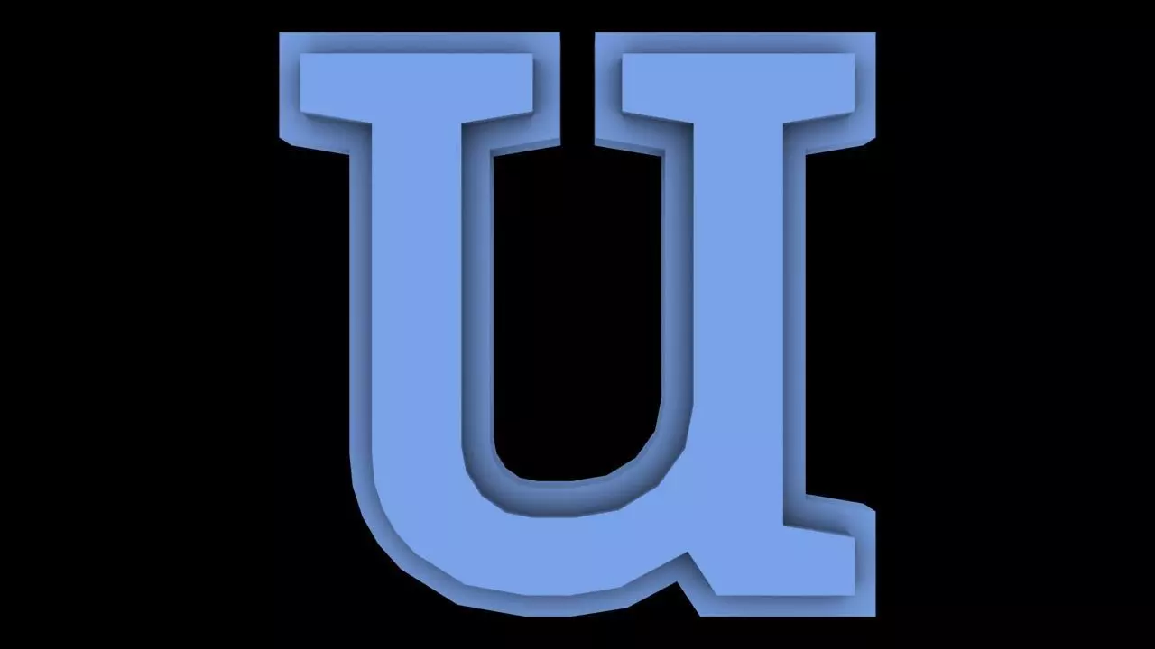 FONT-042 U Small Free low-poly 3D model