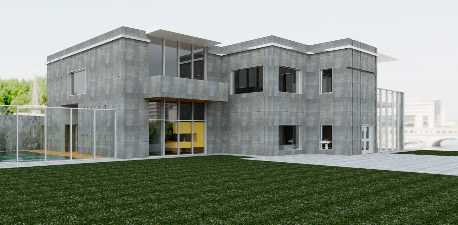 Revit Villa design 2018 3D model_1