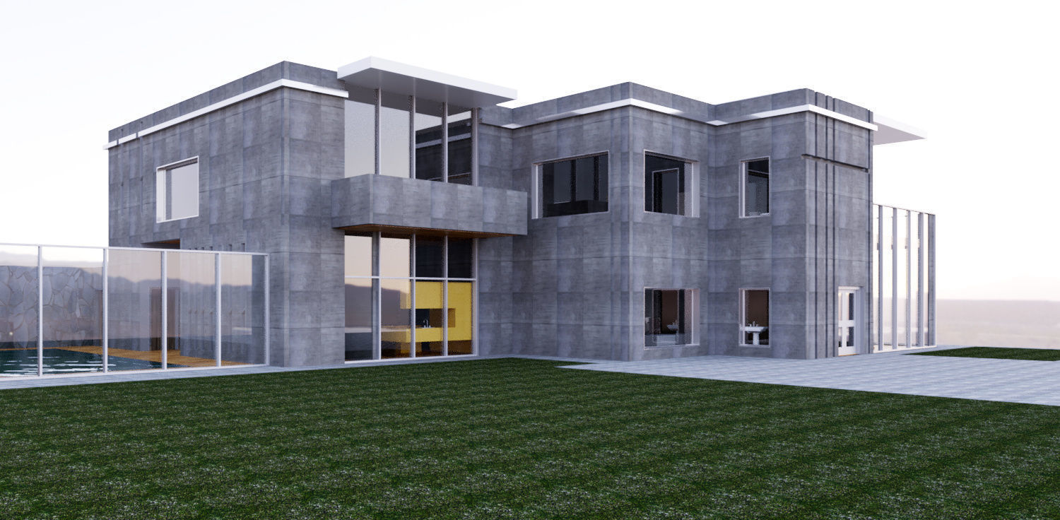 Revit Villa design 2018 3D model_2