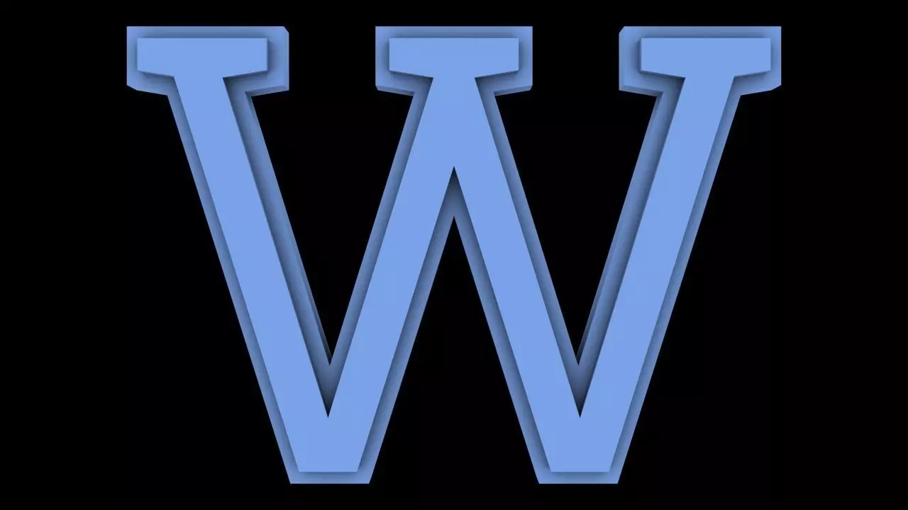 FONT-045 W Capital Free low-poly 3D model